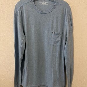 Vineyard Vines Edgartown Blue Long Sleeve Tee Classic Fit Sz small.